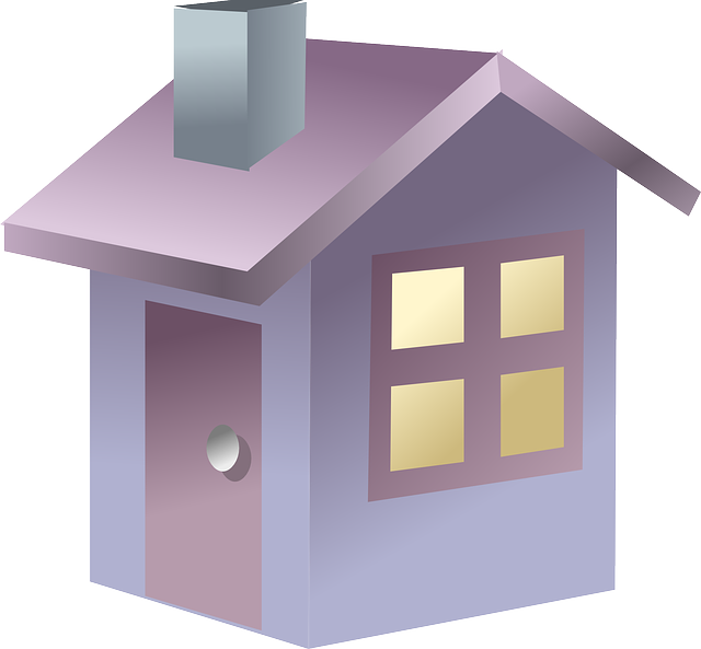 malý fialový domek