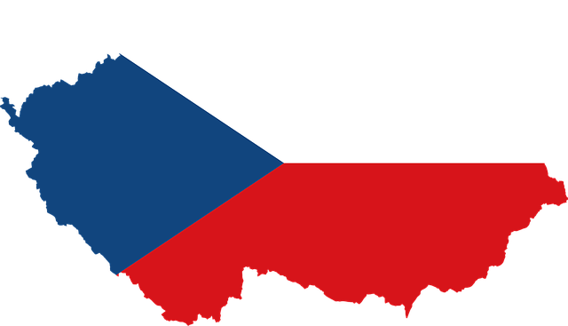Česká republika vlajka na mapě